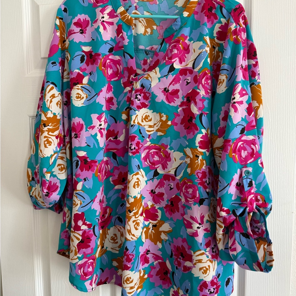 3/4 sleeve tunic very colorful